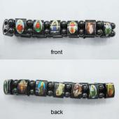 Magnetic Hematite Religious Sealed Icon Bracelet 7.8inch